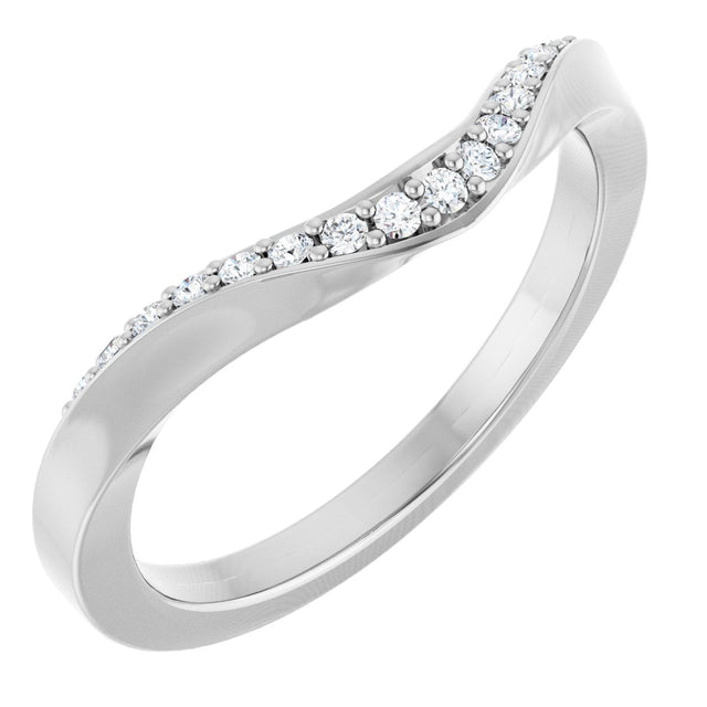 Platinum Round Lab-Grown Diamond Contour Band - 1/8 CTW