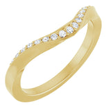 14K Gold Round Natural Diamond Contour Band - 1/8 CTW (Style 127299) - Yellow Gold