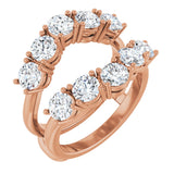 14K Gold Round Natural Diamond Ring Guard - 1 1/5-2 1/2 CTW - Rose Gold