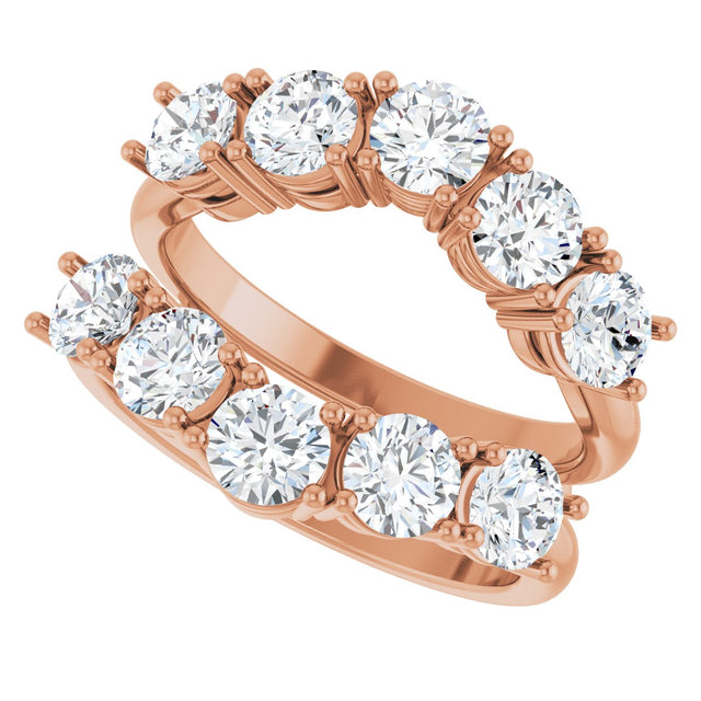 14K Gold Round Lab-Grown Diamond Ring Guard - 1 1/5-2 1/2 CTW - Rose Gold - view 5