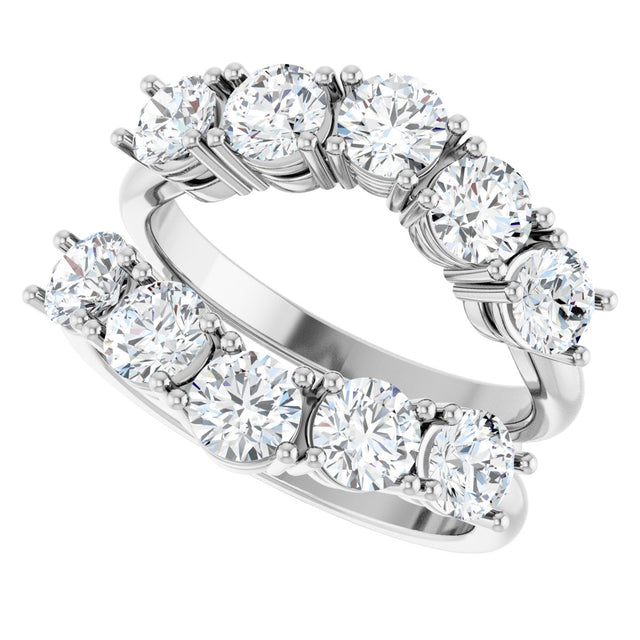 Platinum Round Lab-Grown Diamond Ring Guard - 1 1/5-2 1/2 CTW - view 5