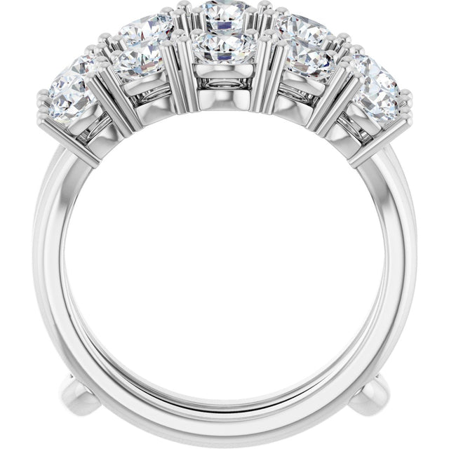 Platinum Round Natural Diamond Ring Guard - 1 1/5-2 1/2 CTW - view 2