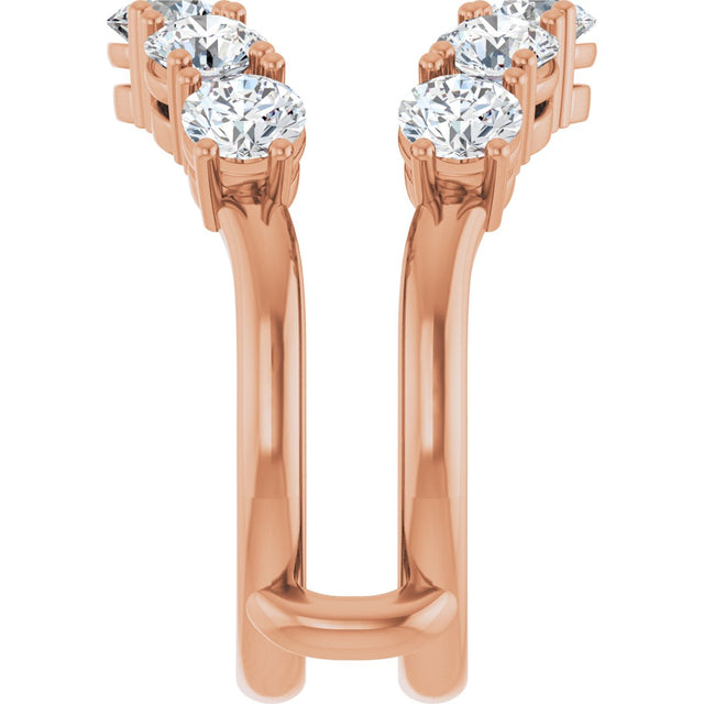 14K Gold Round Lab-Grown Diamond Ring Guard - 1 1/5-2 1/2 CTW - Rose Gold - view 4