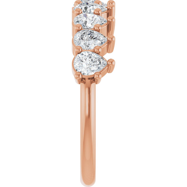 14K Gold Pear Lab-Grown Diamond Anniversary Band - 3/4-1 1/4 CTW - Rose Gold - view 4