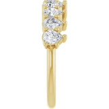 14K Gold Pear Lab-Grown Diamond Anniversary Band - 3/4-1 1/4 CTW - Yellow Gold - view 4