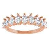 14K Gold Pear Lab-Grown Diamond Anniversary Band - 3/4-1 1/4 CTW - Rose Gold - view 3