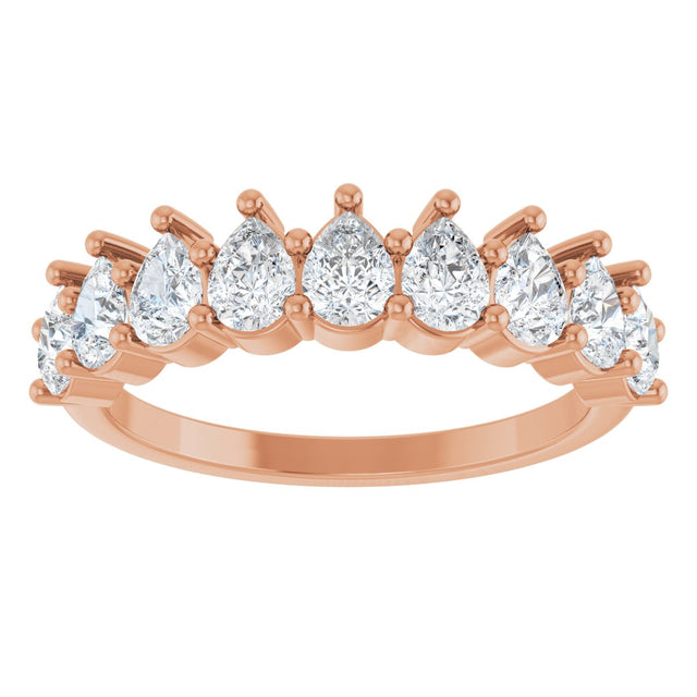 14K Gold Pear Lab-Grown Diamond Anniversary Band - 3/4-1 1/4 CTW - Rose Gold - view 3