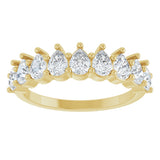 14K Gold Pear Natural Diamond Anniversary Band - 3/4-1 1/4 CTW - Yellow Gold - view 3