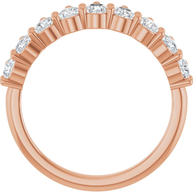 14K Gold Pear Lab-Grown Diamond Anniversary Band - 3/4-1 1/4 CTW - Rose Gold - view 2