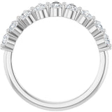 Platinum Pear Natural Diamond Anniversary Band - 3/4-1 1/4 CTW - view 2