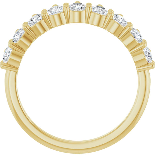 14K Gold Pear Lab-Grown Diamond Anniversary Band - 3/4-1 1/4 CTW - Yellow Gold - view 2