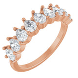 14K Gold Pear Lab-Grown Diamond Anniversary Band - 3/4-1 1/4 CTW - Rose Gold