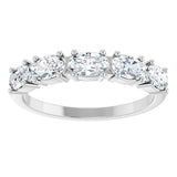 14K Gold Oval Lab-Grown Diamond Five-Stone Anniversary Band - 5x3mm Stones - White Gold - view 8