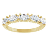 14K Gold Oval Lab-Grown Diamond Five-Stone Anniversary Band - 5x3mm Stones - Yellow Gold - view 8