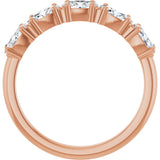 14K Gold Oval Natural Diamond Five-Stone Anniversary Band - 5x3mm Stones - Rose Gold - view 7