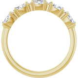 14K Gold Oval Natural Diamond Five-Stone Anniversary Band - 5x3mm Stones - Yellow Gold - view 7