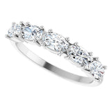 Platinum Oval Lab-Grown Diamond Five-Stone Anniversary Band - 5x3mm Stones - view 10