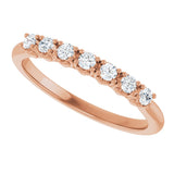 14K Gold Round Lab-Grown Diamond Seven-Stone Hidden Heart Anniversary Band - 1/5-5/8 CTW - Rose Gold - view 5