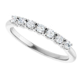 14K Gold Round Lab-Grown Diamond Seven-Stone Hidden Heart Anniversary Band - 1/5-5/8 CTW - White Gold - view 5