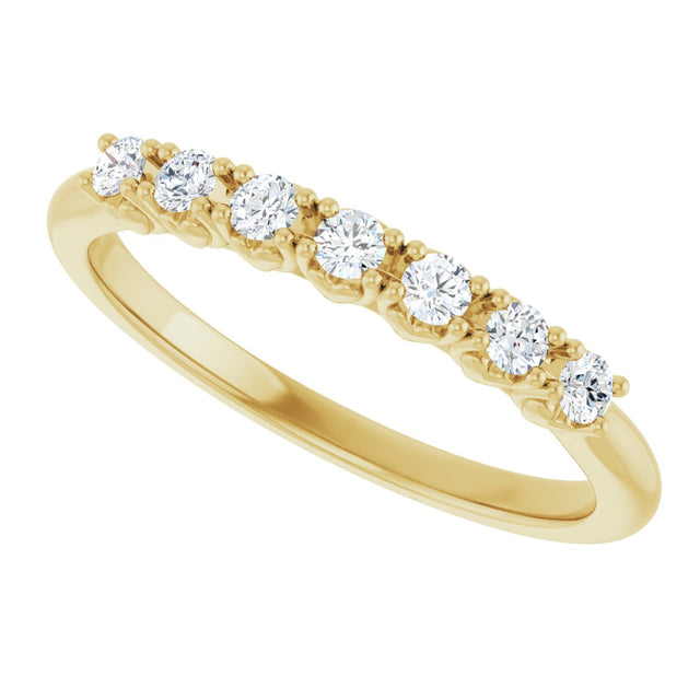 14K Gold Round Lab-Grown Diamond Seven-Stone Hidden Heart Anniversary Band - 1/5-5/8 CTW - Yellow Gold - view 5
