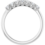 14K Gold Round Lab-Grown Diamond Seven-Stone Hidden Heart Anniversary Band - 1/5-5/8 CTW - White Gold - view 2