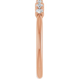 14K Gold Round Natural Diamond Seven-Stone Hidden Heart Anniversary Band - 1/5-5/8 CTW - Rose Gold - view 4