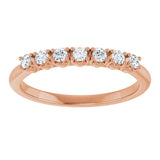 14K Gold Round Natural Diamond Seven-Stone Hidden Heart Anniversary Band - 1/5-5/8 CTW - Rose Gold - view 3