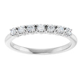Platinum Round Natural Diamond Seven-Stone Hidden Heart Anniversary Band - 1/5-5/8 CTW - view 3