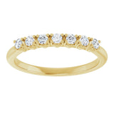 14K Gold Round Natural Diamond Seven-Stone Hidden Heart Anniversary Band - 1/5-5/8 CTW - Yellow Gold - view 3