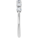 Platinum Round Lab-Grown Diamond Seven-Stone Hidden Heart Anniversary Band - 1/5-5/8 CTW - view 4