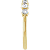 14K Gold Round Natural Diamond Seven-Stone Hidden Heart Anniversary Band - 1/5-5/8 CTW - Yellow Gold - view 4