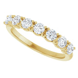 14K Gold Round Natural Diamond Seven-Stone Hidden Heart Anniversary Band - 1/5-5/8 CTW - Yellow Gold - view 5