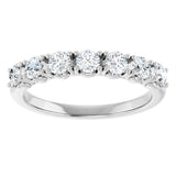 Platinum Round Lab-Grown Diamond Seven-Stone Hidden Heart Anniversary Band - 1/5-5/8 CTW - view 3
