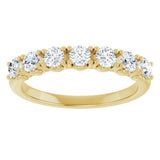 14K Gold Round Natural Diamond Seven-Stone Hidden Heart Anniversary Band - 1/5-5/8 CTW - Yellow Gold - view 3