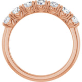 14K Gold Round Lab-Grown Diamond Seven-Stone Hidden Heart Anniversary Band - 1/5-5/8 CTW - Rose Gold - view 2