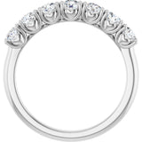 Platinum Round Lab-Grown Diamond Seven-Stone Hidden Heart Anniversary Band - 1/5-5/8 CTW - view 2
