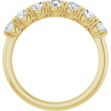 14K Gold Round Natural Diamond Seven-Stone Hidden Heart Anniversary Band - 1/5-5/8 CTW - Yellow Gold - view 2