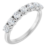 Platinum Round Natural Diamond Seven-Stone Hidden Heart Anniversary Band - 1/5-5/8 CTW