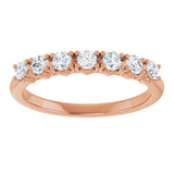 14K Gold Round Lab-Grown Diamond Seven-Stone Hidden Heart Anniversary Band - 1/5-5/8 CTW - Rose Gold - view 3