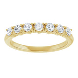 14K Gold Round Lab-Grown Diamond Seven-Stone Hidden Heart Anniversary Band - 1/5-5/8 CTW - Yellow Gold - view 3
