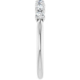 Platinum Round Lab-Grown Diamond Seven-Stone Hidden Heart Anniversary Band - 1/5-5/8 CTW - view 4