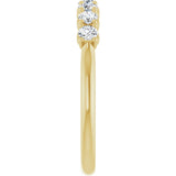 14K Gold Round Lab-Grown Diamond Seven-Stone Hidden Heart Anniversary Band - 1/5-5/8 CTW - Yellow Gold - view 4
