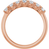 14K Gold Round Natural Diamond Seven-Stone Hidden Heart Anniversary Band - 1/5-5/8 CTW - Rose Gold - view 2
