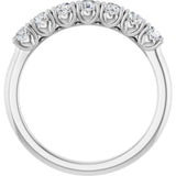 14K Gold Round Natural Diamond Seven-Stone Hidden Heart Anniversary Band - 1/5-5/8 CTW - White Gold - view 2