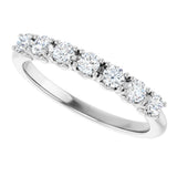 Platinum Round Lab-Grown Diamond Seven-Stone Hidden Heart Anniversary Band - 1/5-5/8 CTW - view 5