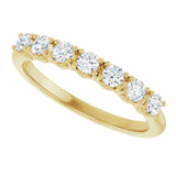 14K Gold Round Lab-Grown Diamond Seven-Stone Hidden Heart Anniversary Band - 1/5-5/8 CTW - Yellow Gold - view 5