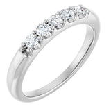 14K Gold Round Natural Diamond Five-Stone Anniversary Band - 1/6-1/2 CTW (Style 127347) - White Gold