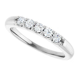 Platinum Round Lab-Grown Diamond Five-Stone Anniversary Band - 1/6-1/2 CTW (Style 127347) - view 5