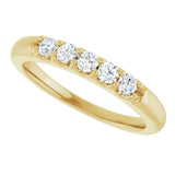 14K Gold Round Natural Diamond Five-Stone Anniversary Band - 1/6-1/2 CTW (Style 127347) - Yellow Gold - view 5