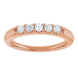 14K Gold Round Natural Diamond Five-Stone Anniversary Band - 1/6-1/2 CTW (Style 127347) - Rose Gold - view 3